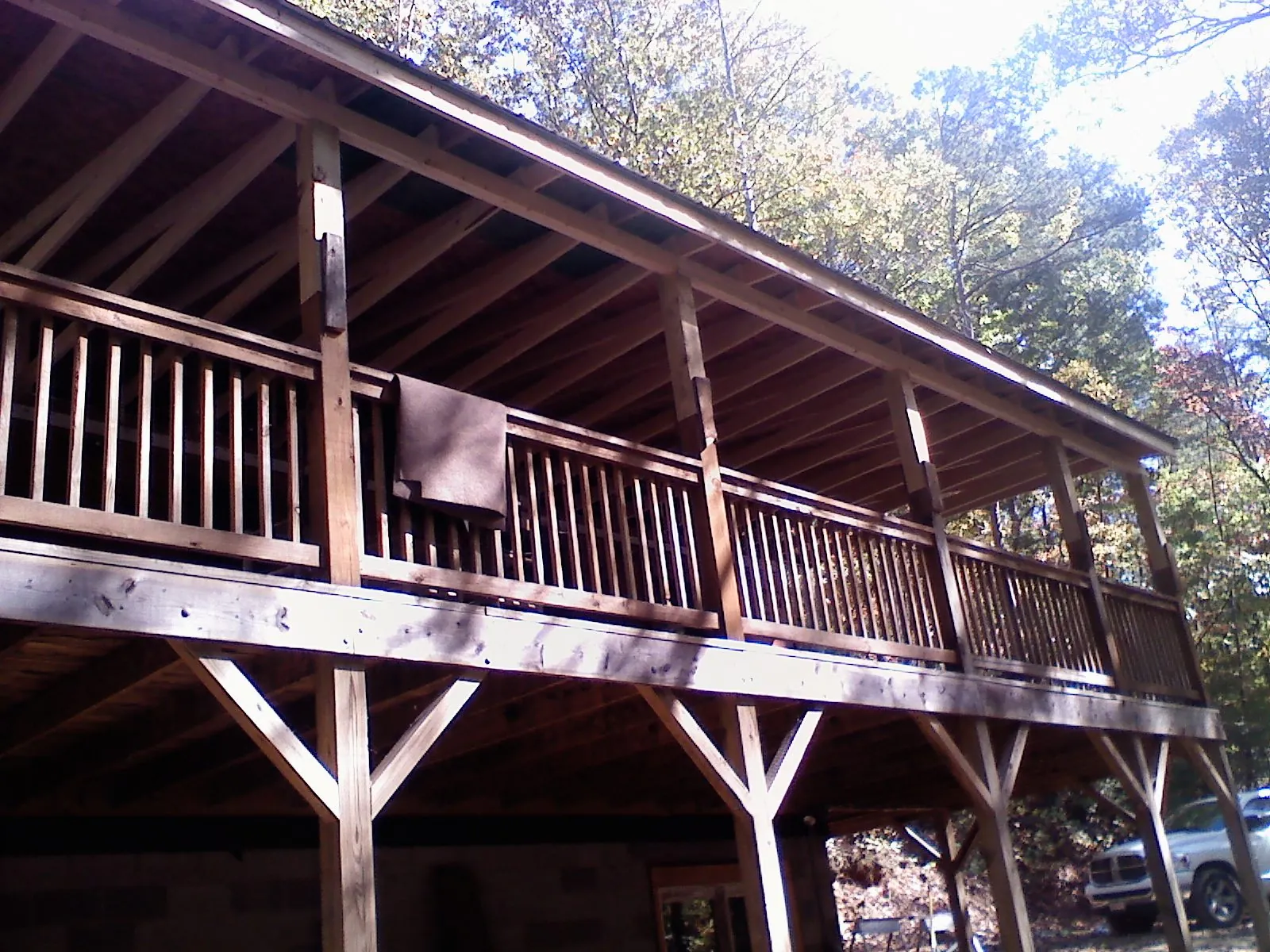Timber framing under a new elevated porch and deck — Roof Leak Repair in Lucerne by Roofing Brothers
